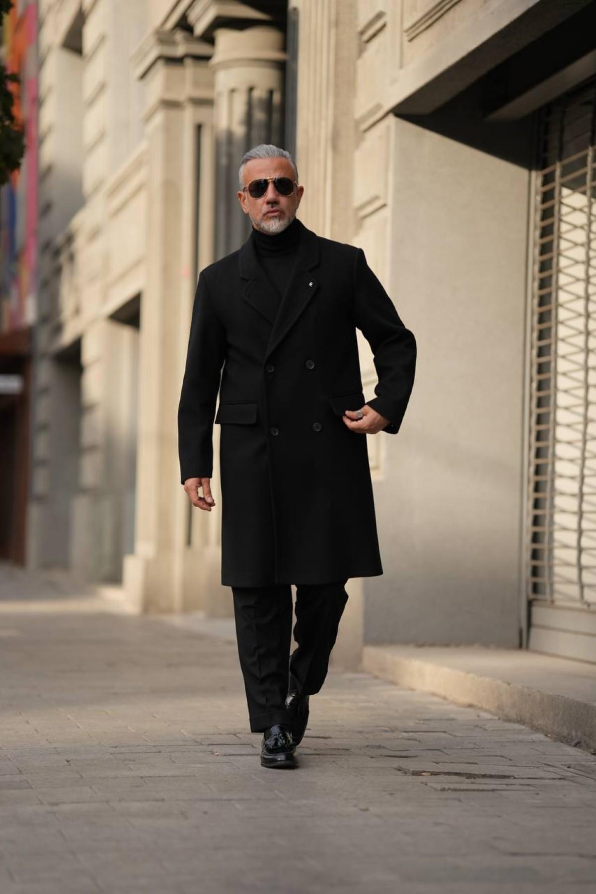 THIN LAPEL WOOL COAT