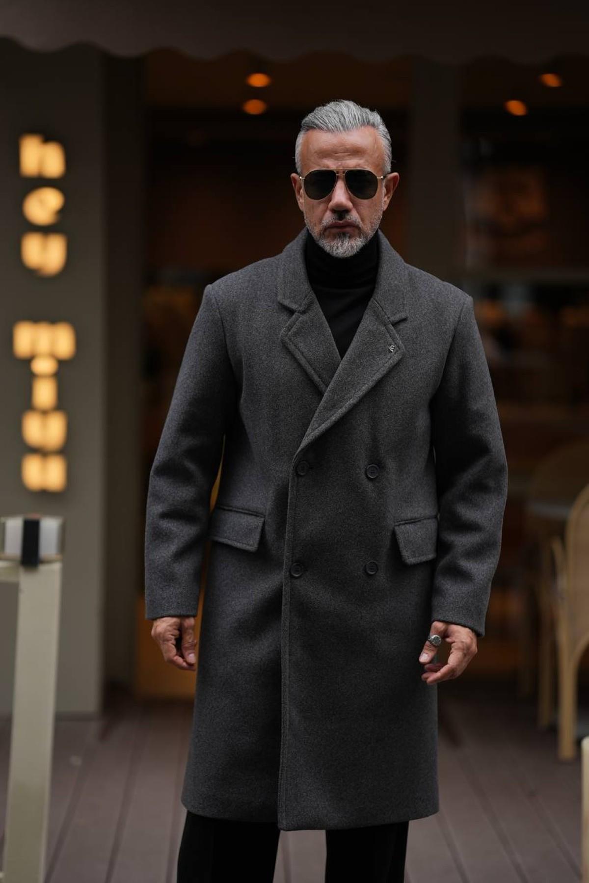 THIN LAPEL WOOL COAT