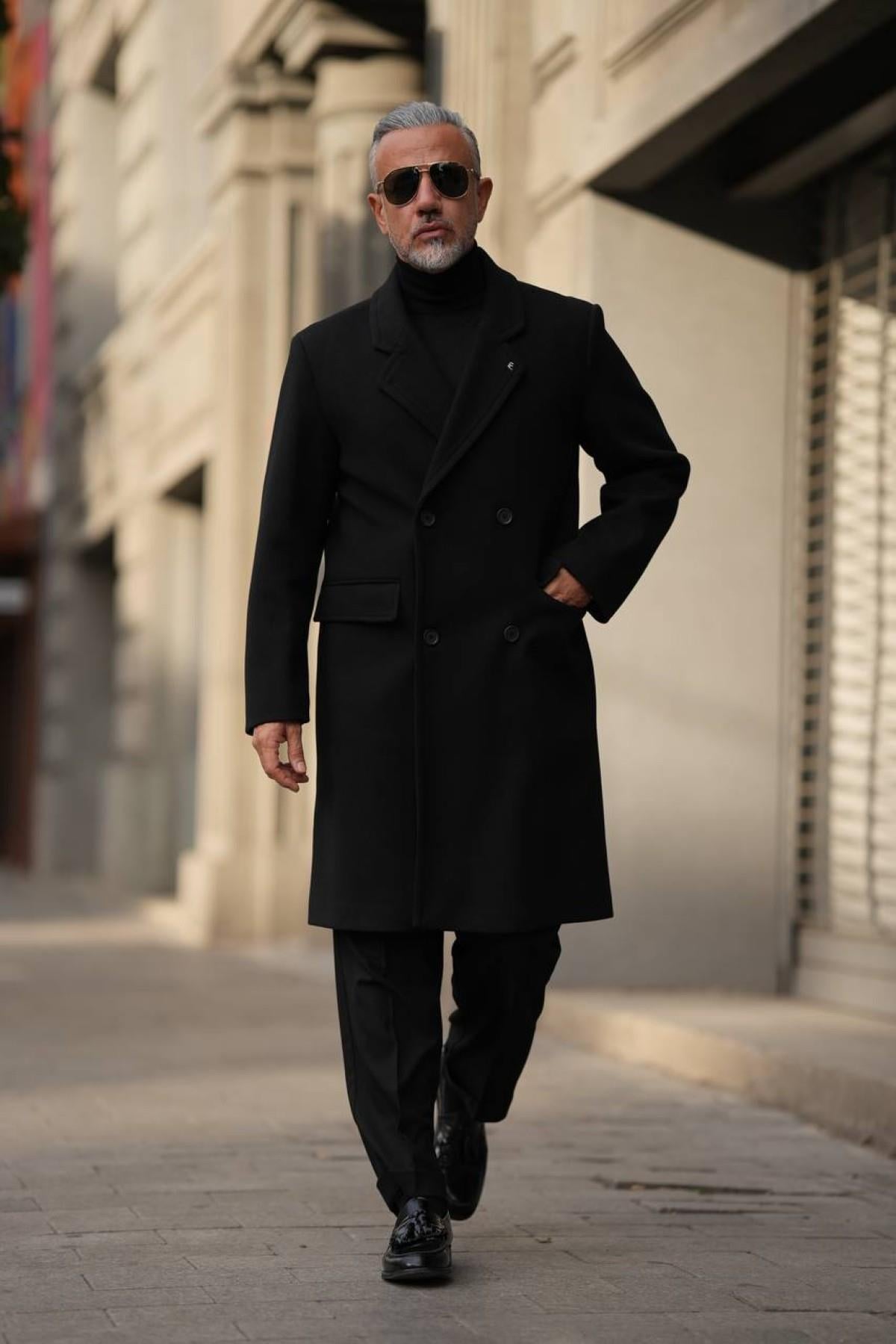 THIN LAPEL WOOL COAT