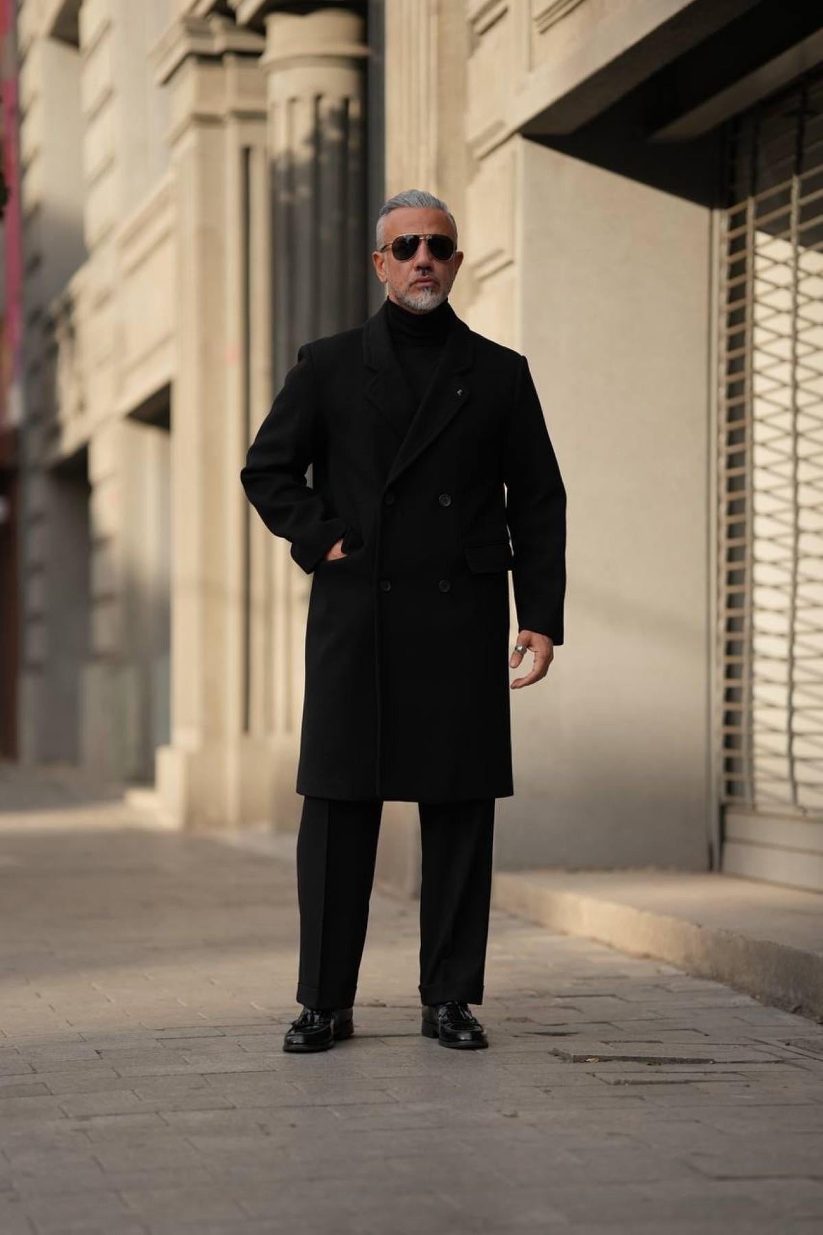 THIN LAPEL WOOL COAT