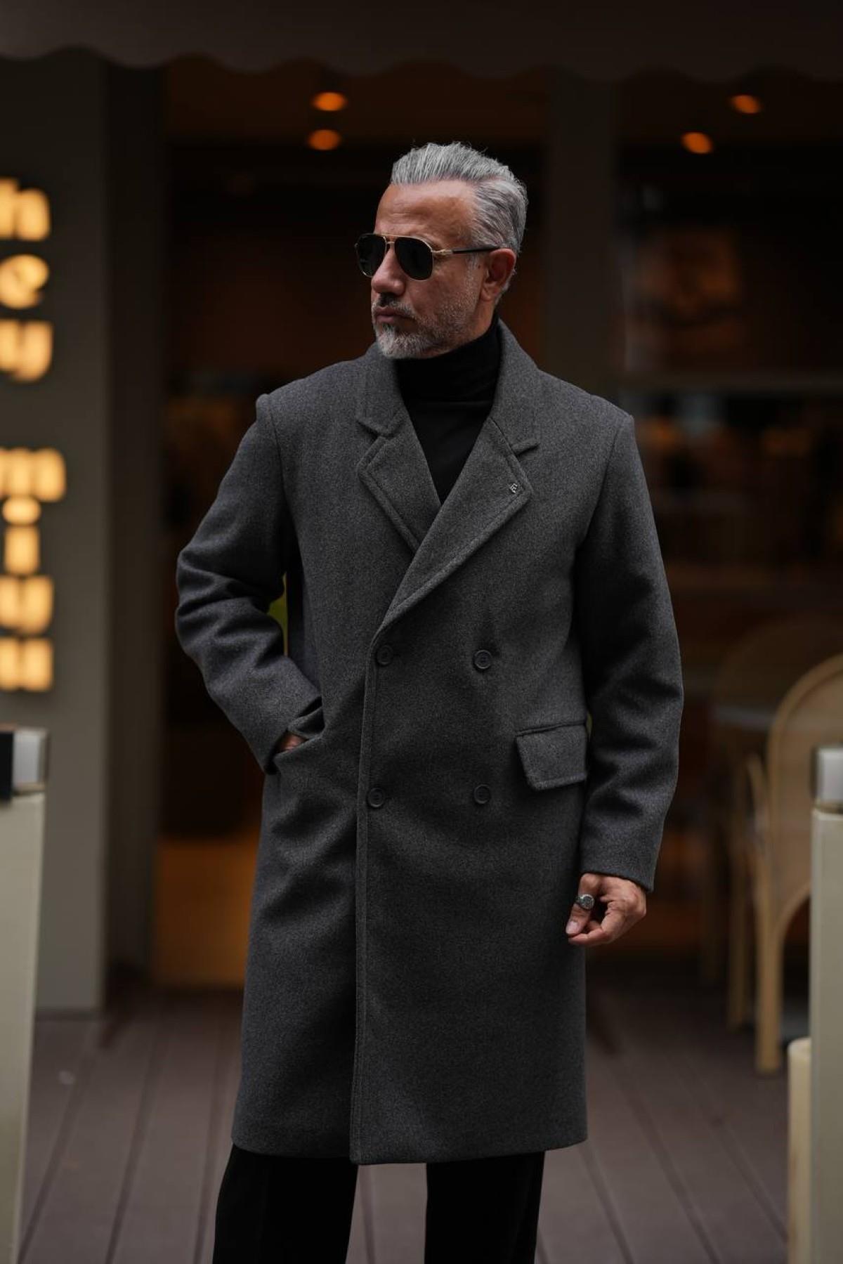 THIN LAPEL WOOL COAT