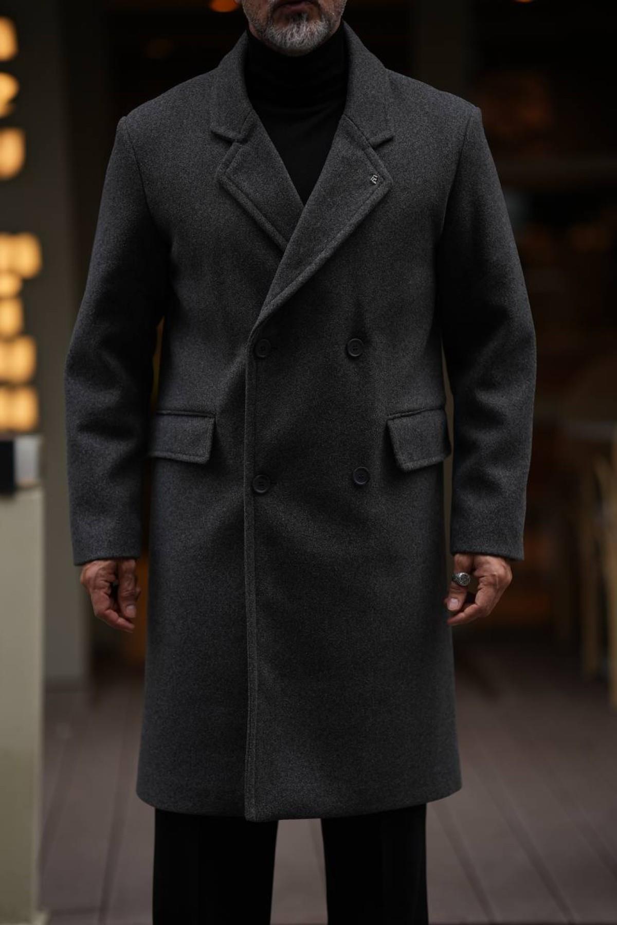 THIN LAPEL WOOL COAT