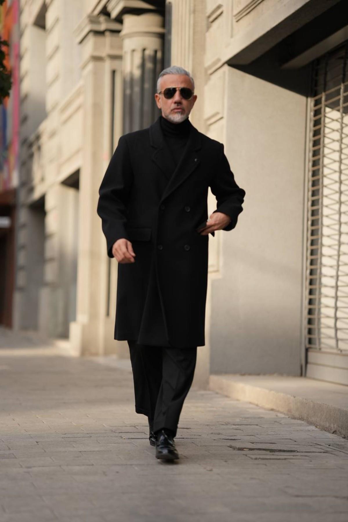 THIN LAPEL WOOL COAT