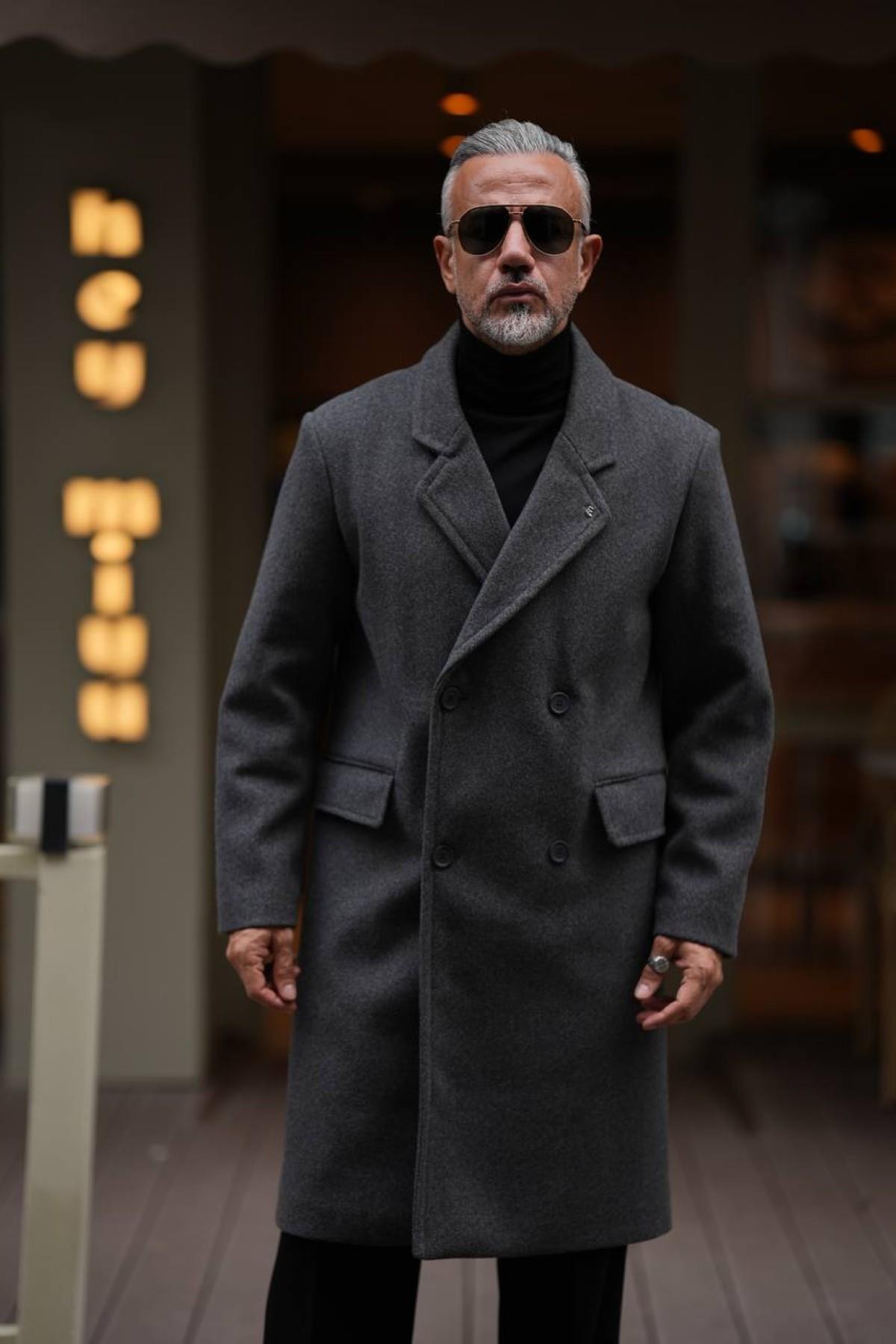 THIN LAPEL WOOL COAT