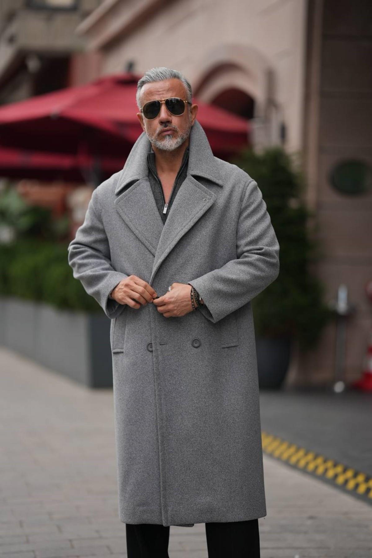 DOUBLE BREASTED WOOL COAT 