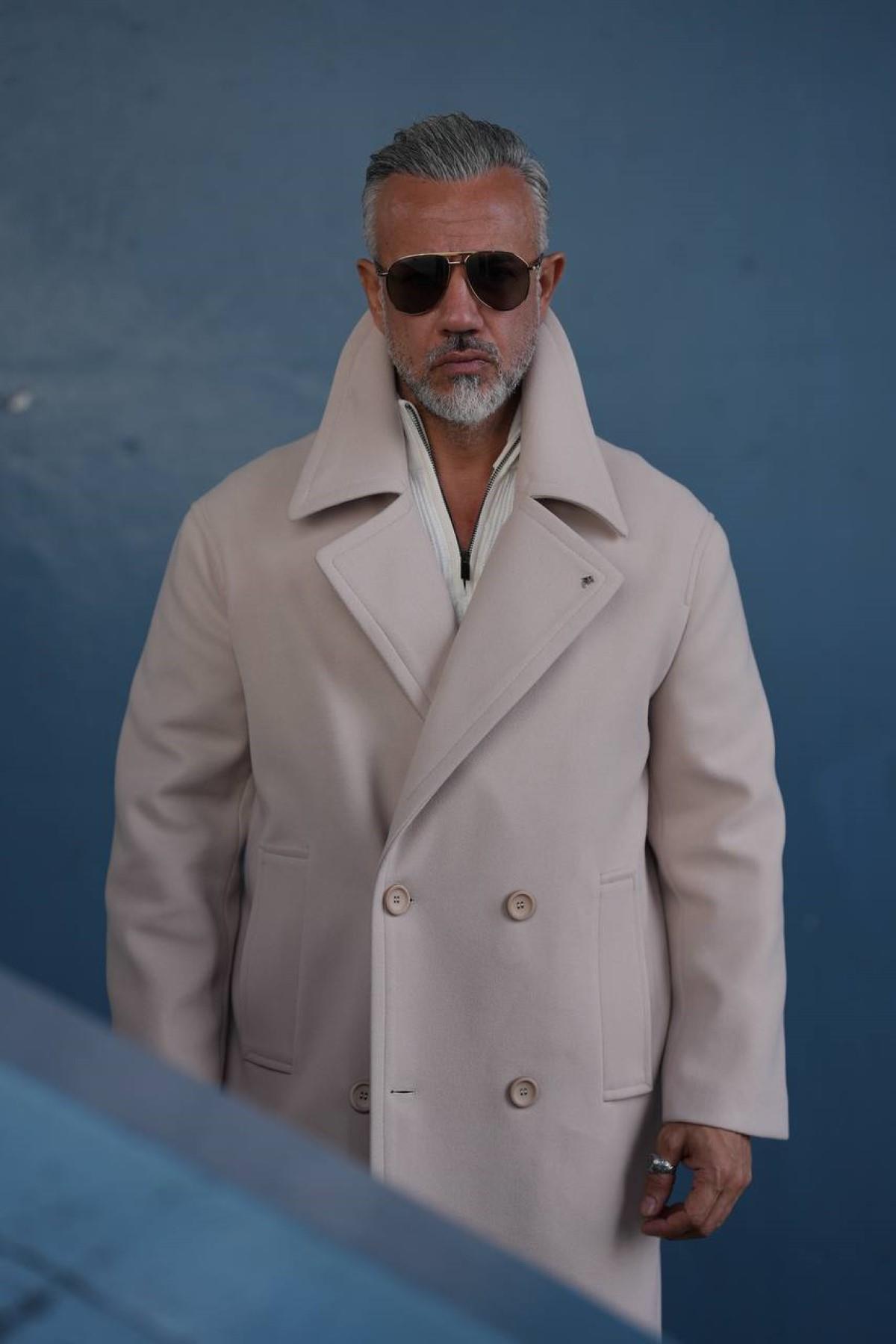 DOUBLE BREASTED WOOL COAT 