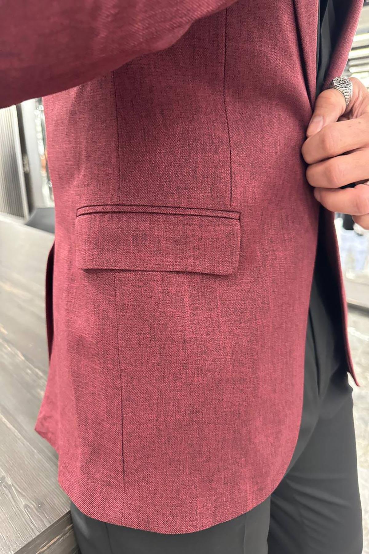 HALF LINING MAROON JACKET