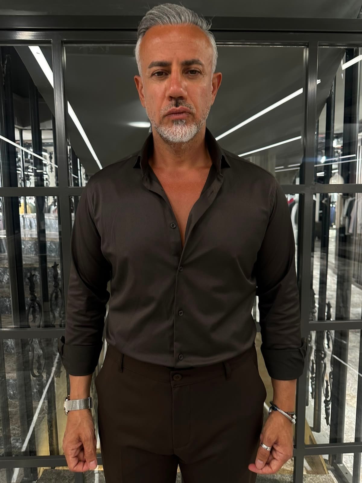 2051 İTALYAN YAKA LİKRALI SATEN GÖMLEK BT