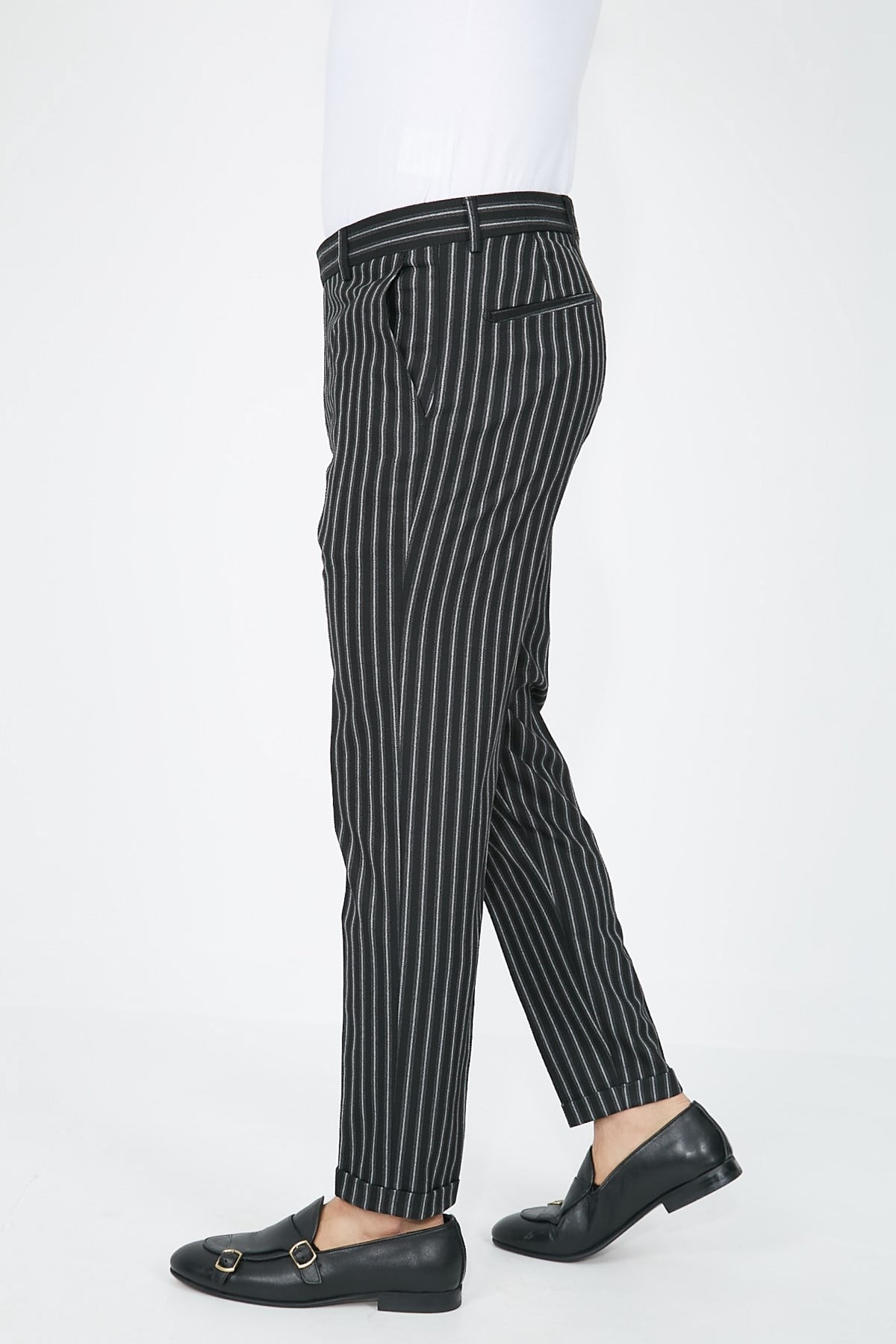 3592 ÇİZGİLİ DUBLE PAÇA PANTOLON