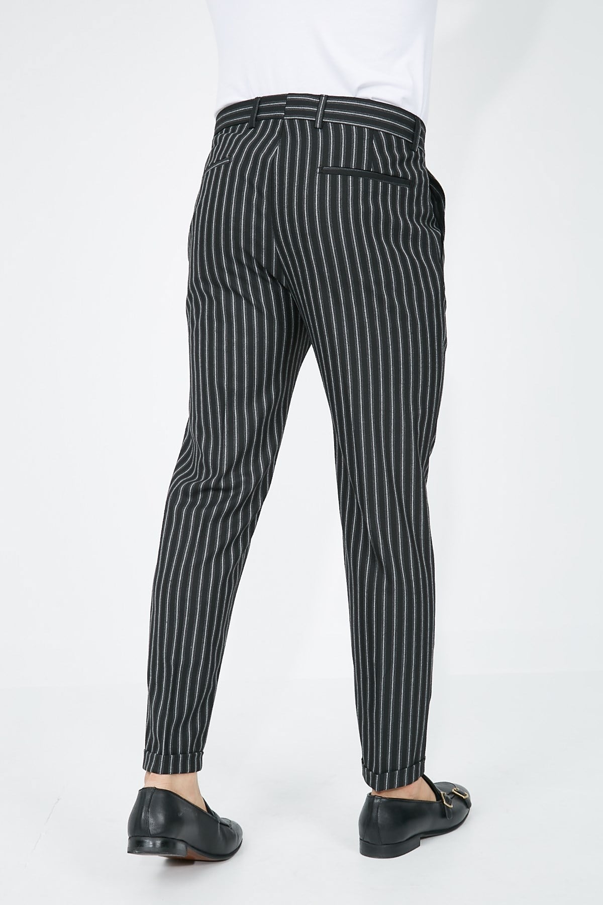 3592 ÇİZGİLİ DUBLE PAÇA PANTOLON