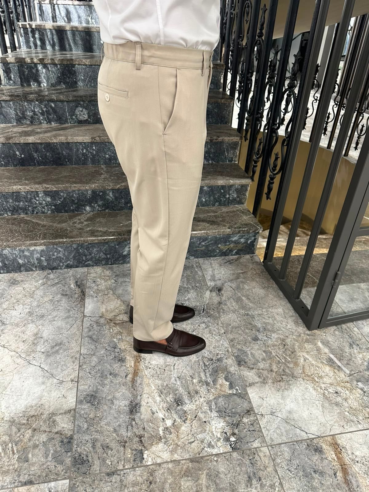 3641 YANDAN LASTİKLİ İPLİ PANTOLON ÖM
