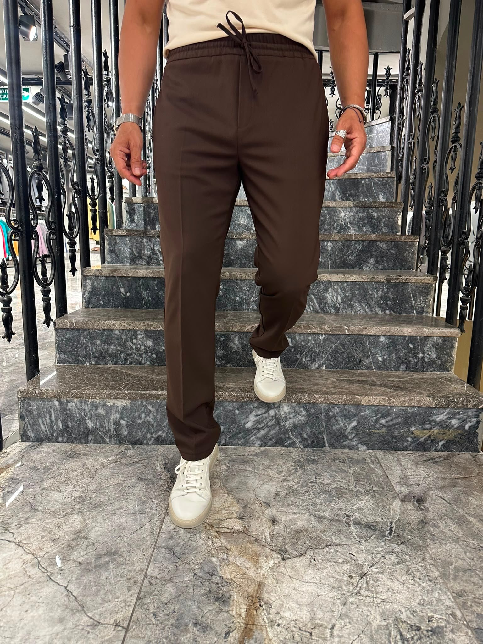 3642 LASTİKLİ İPLİ PANTOLON ÖM