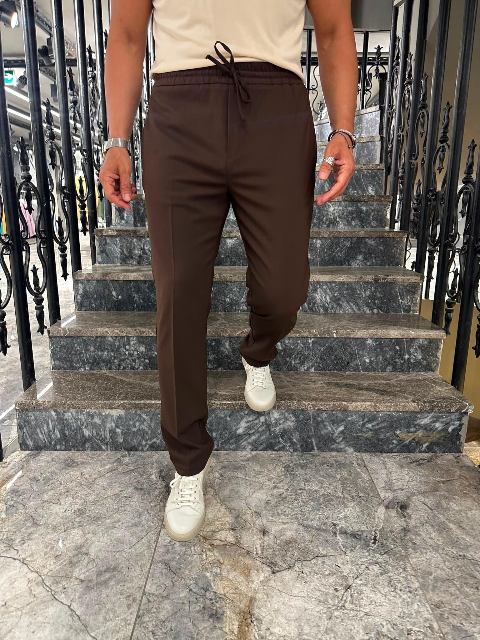 3642 LASTİKLİ İPLİ PANTOLON ÖM