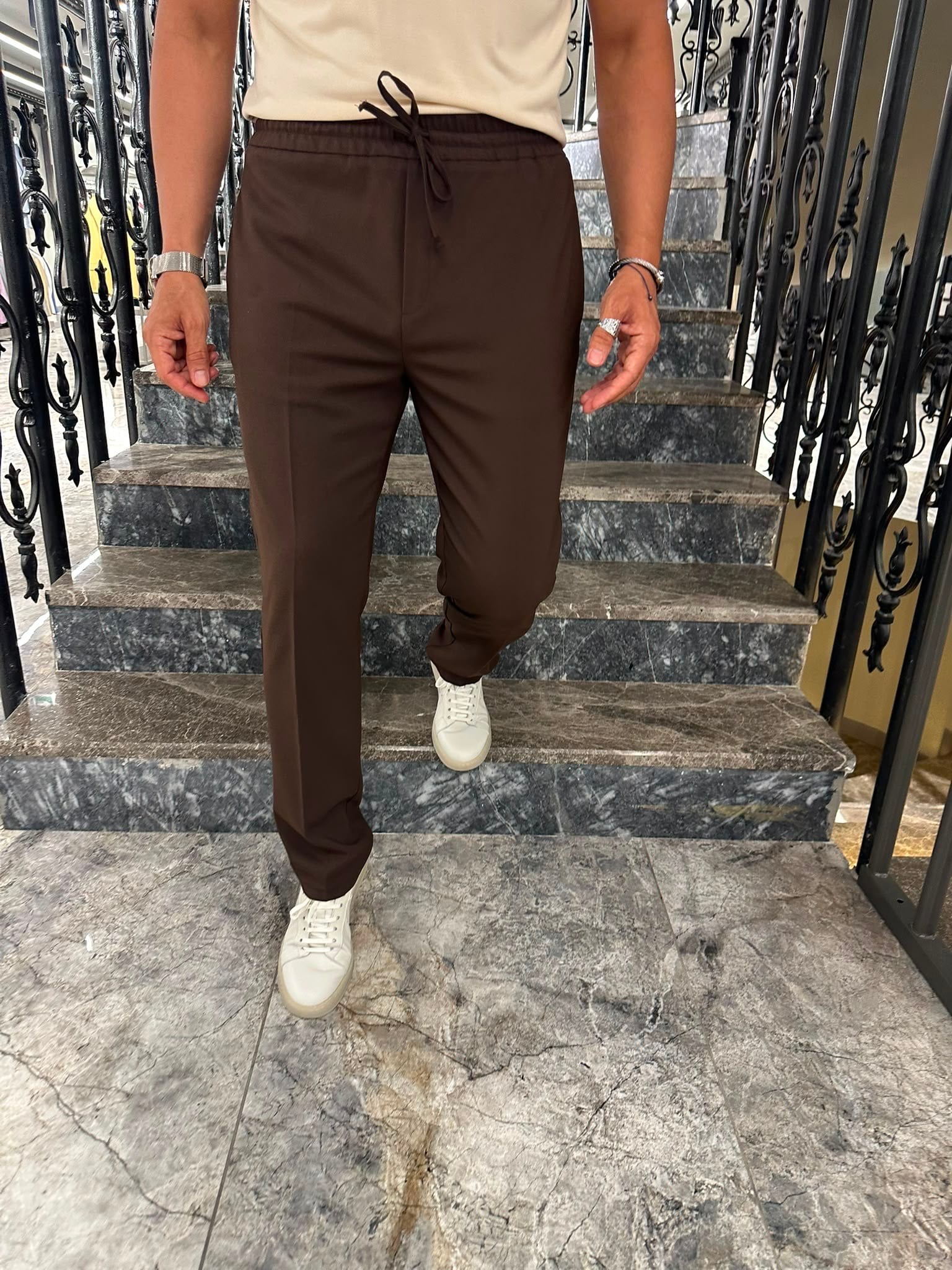 3642 LASTİKLİ İPLİ PANTOLON ÖM