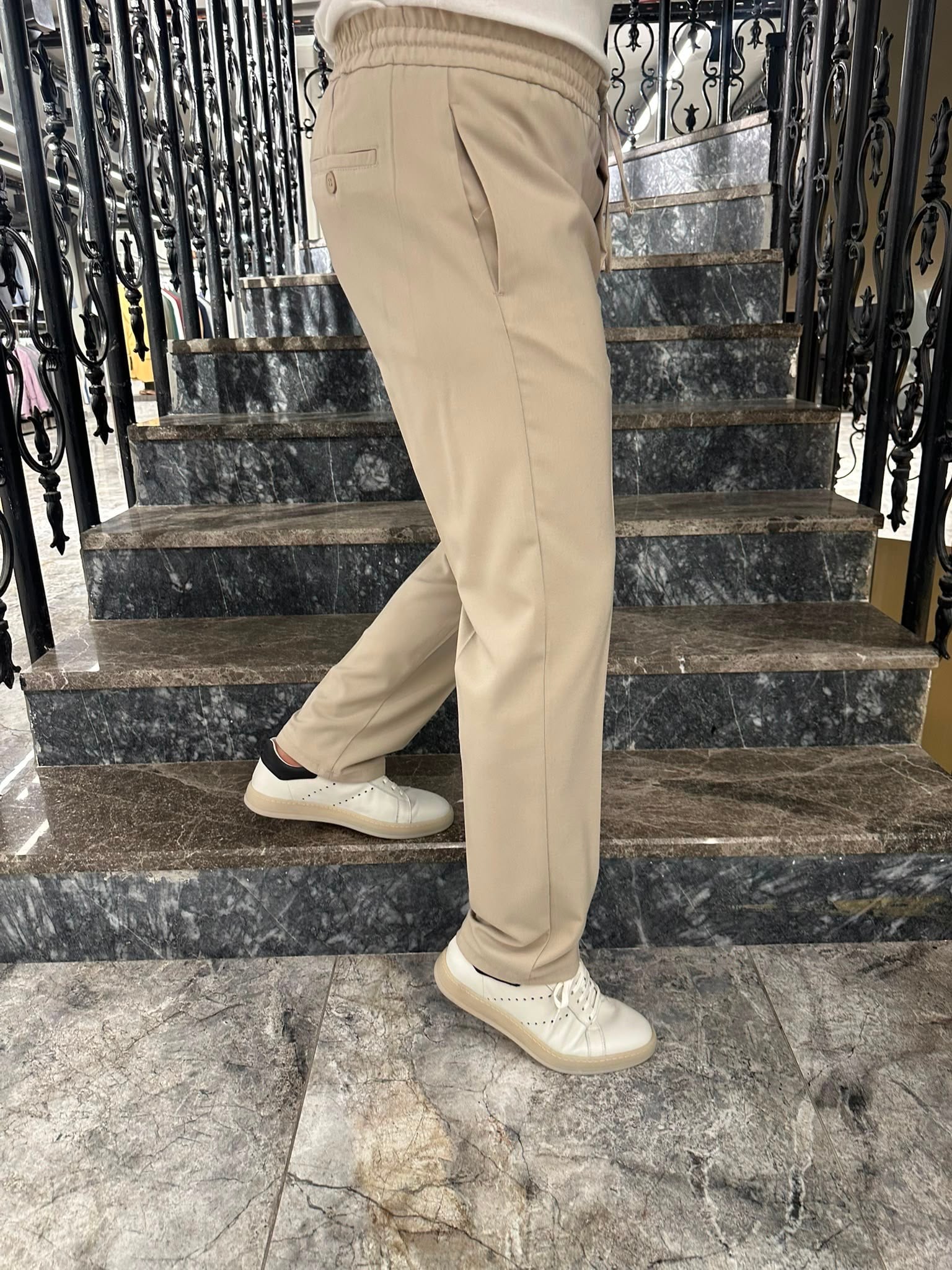 3642 LASTİKLİ İPLİ PANTOLON ÖM