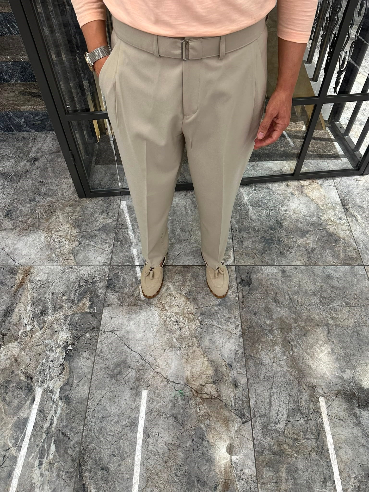 3643 PİLELİ KEMERLİ PANTOLON ÖM