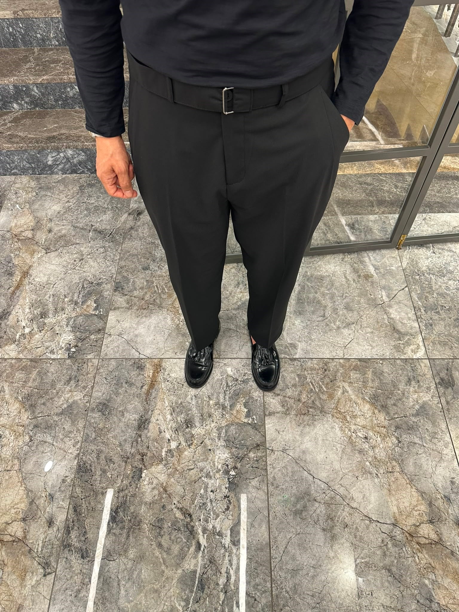 3643 PİLELİ KEMERLİ PANTOLON ÖM