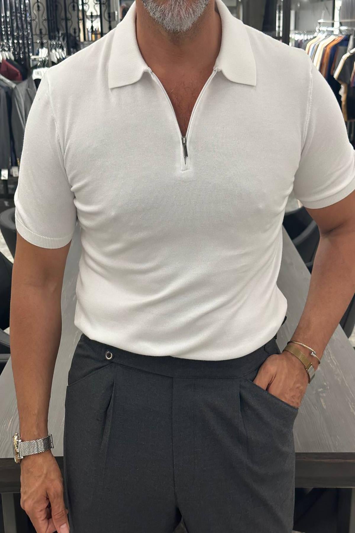 6092 FERMUARLI POLO YAKA KISA KOL TRİKO CC