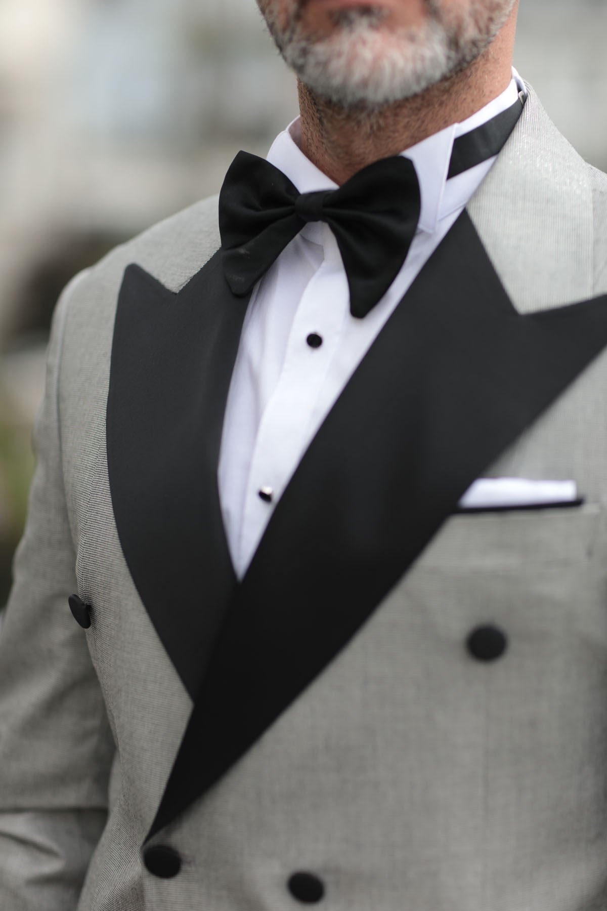 LIGHT BLACK DOUBLE BREASTED WEDDİNG SUİT - SLIM FIT