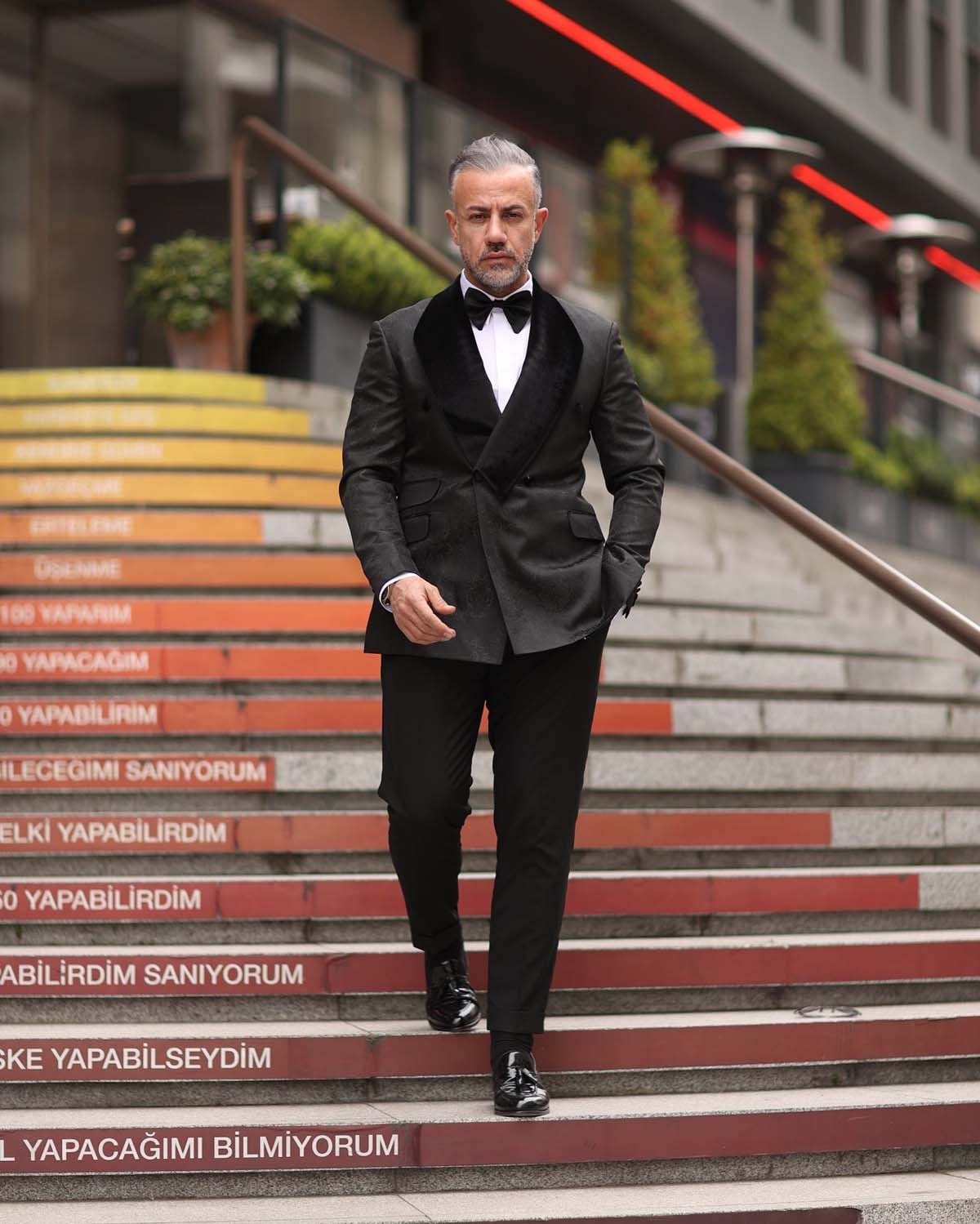 5875 DAMATLIK ÜÇGEN ŞAL YAKA KRUVAZE TAKIM ELBİSE FV