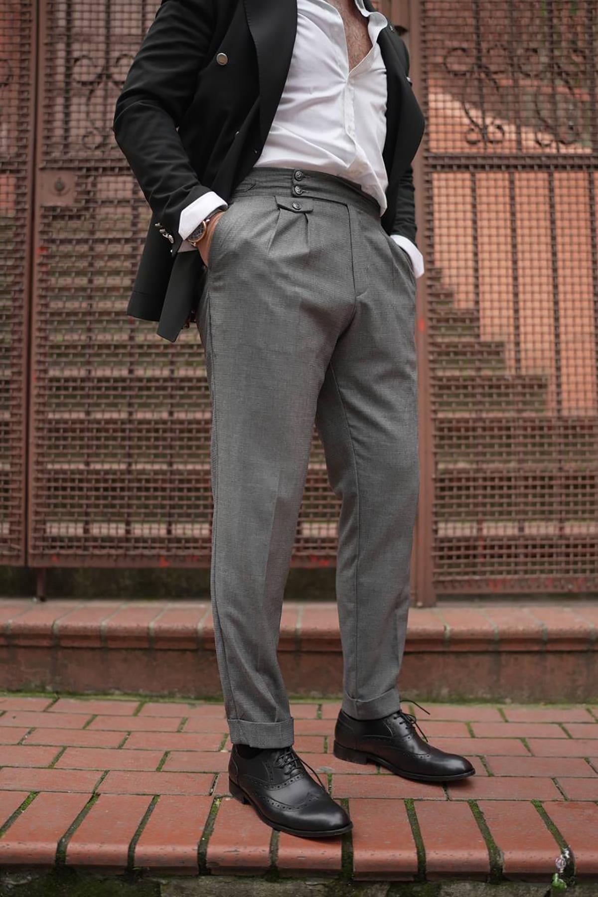 DOUBLE PLEAT HIGH WAIT PANTS