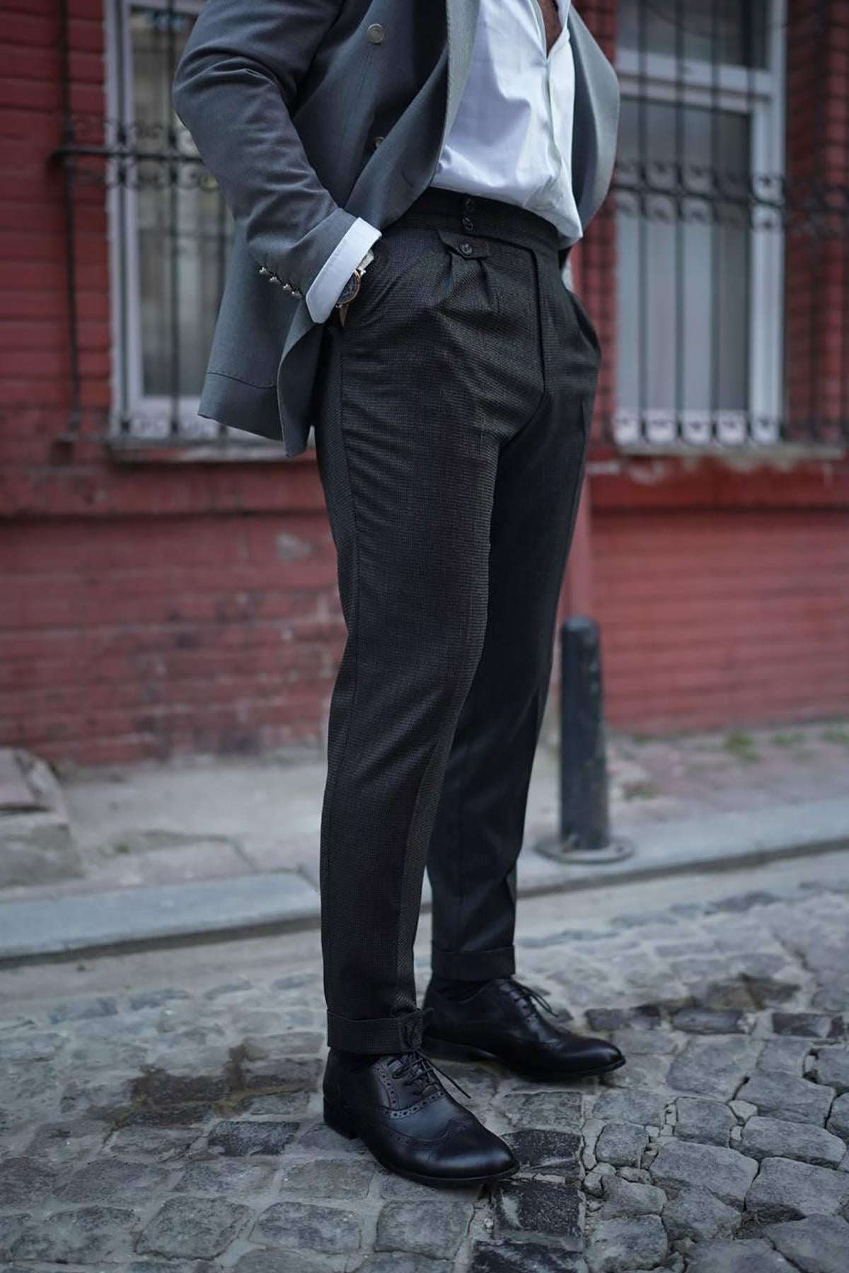 DOUBLE PLEAT HIGH WAIT PANTS