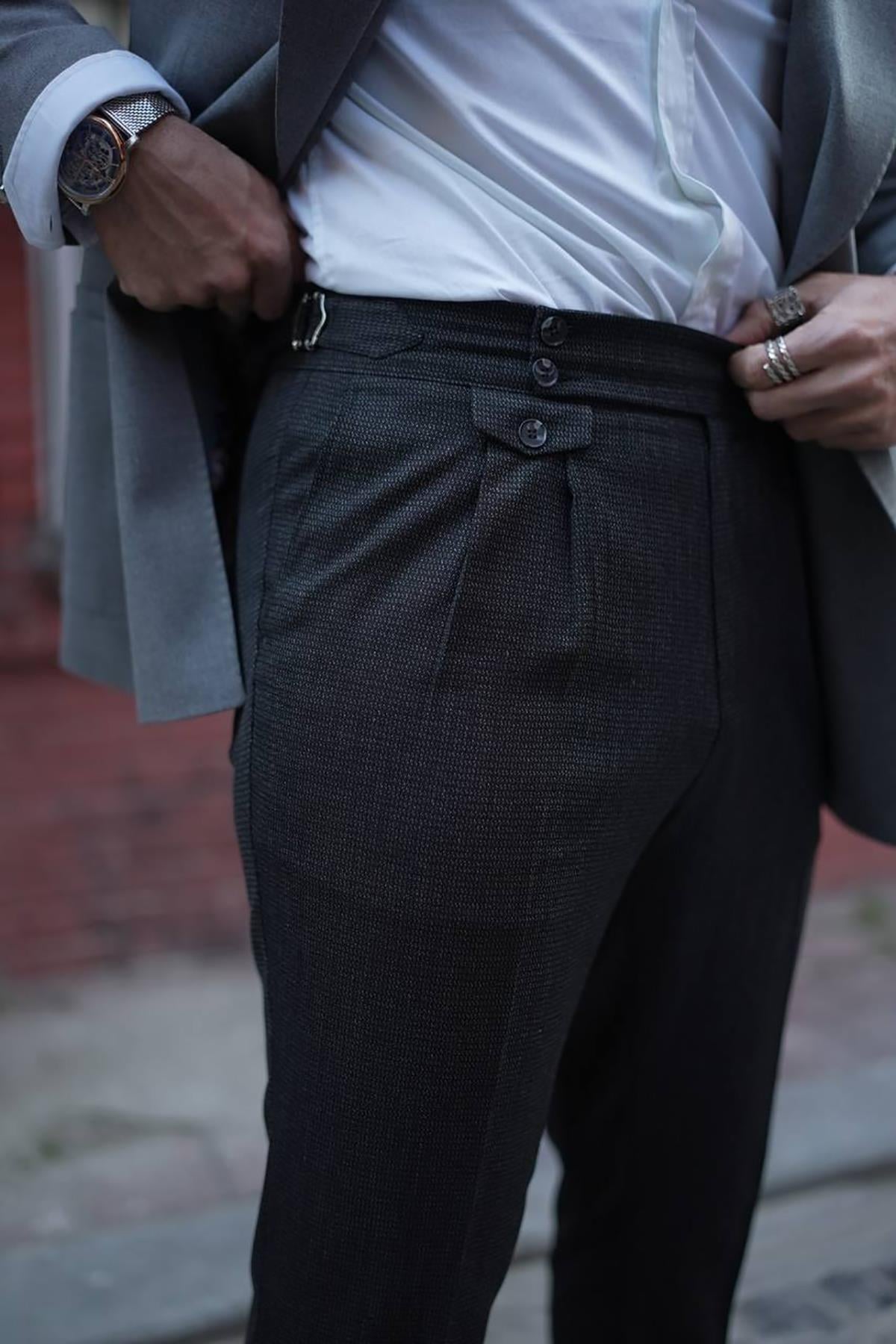 DOUBLE PLEAT HIGH WAIT PANTS