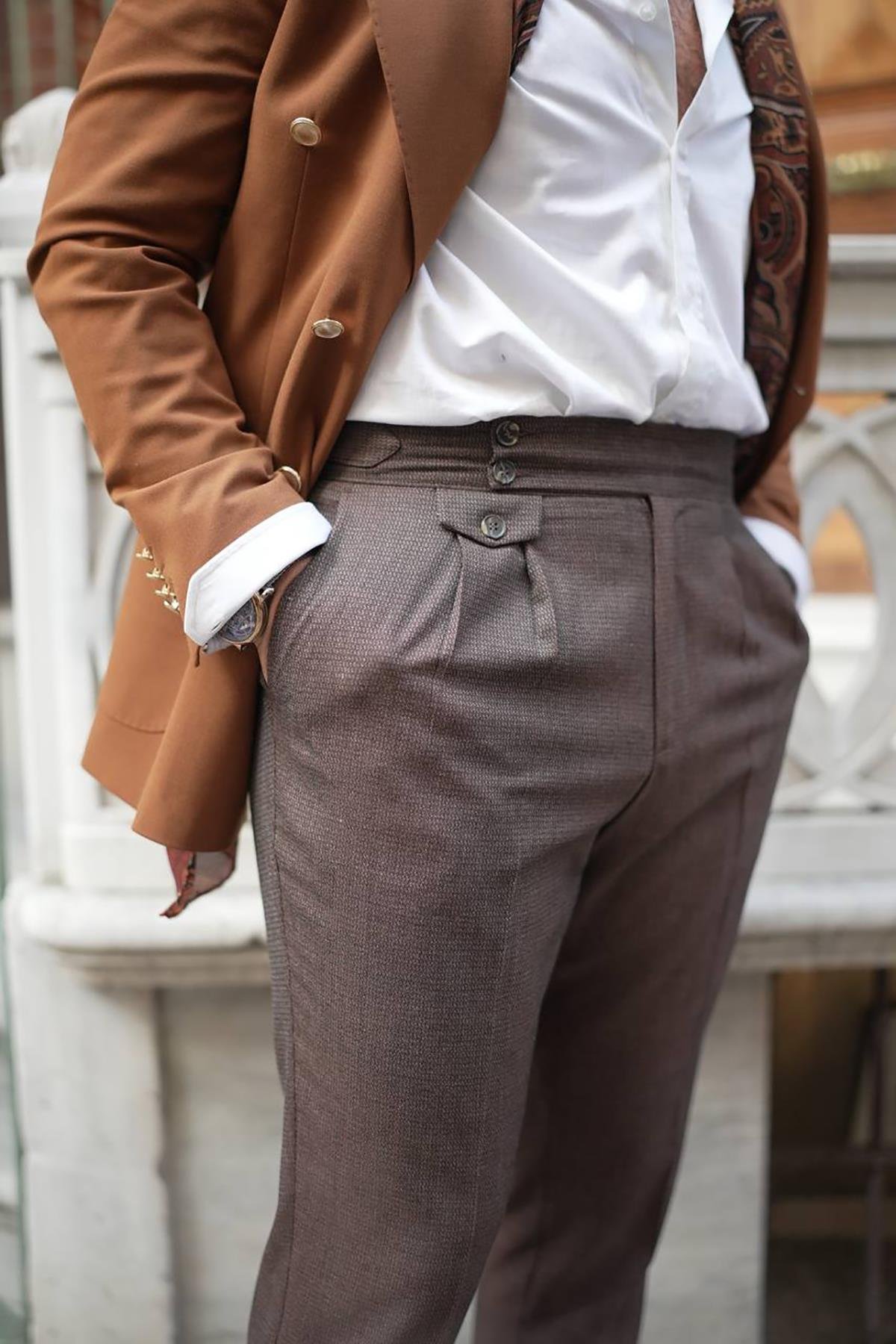 DOUBLE PLEAT HIGH WAIT PANTS