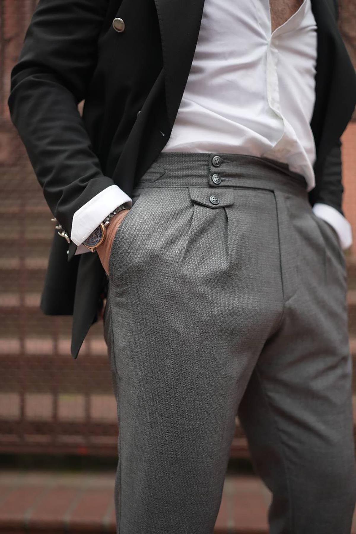 DOUBLE PLEAT HIGH WAIT PANTS