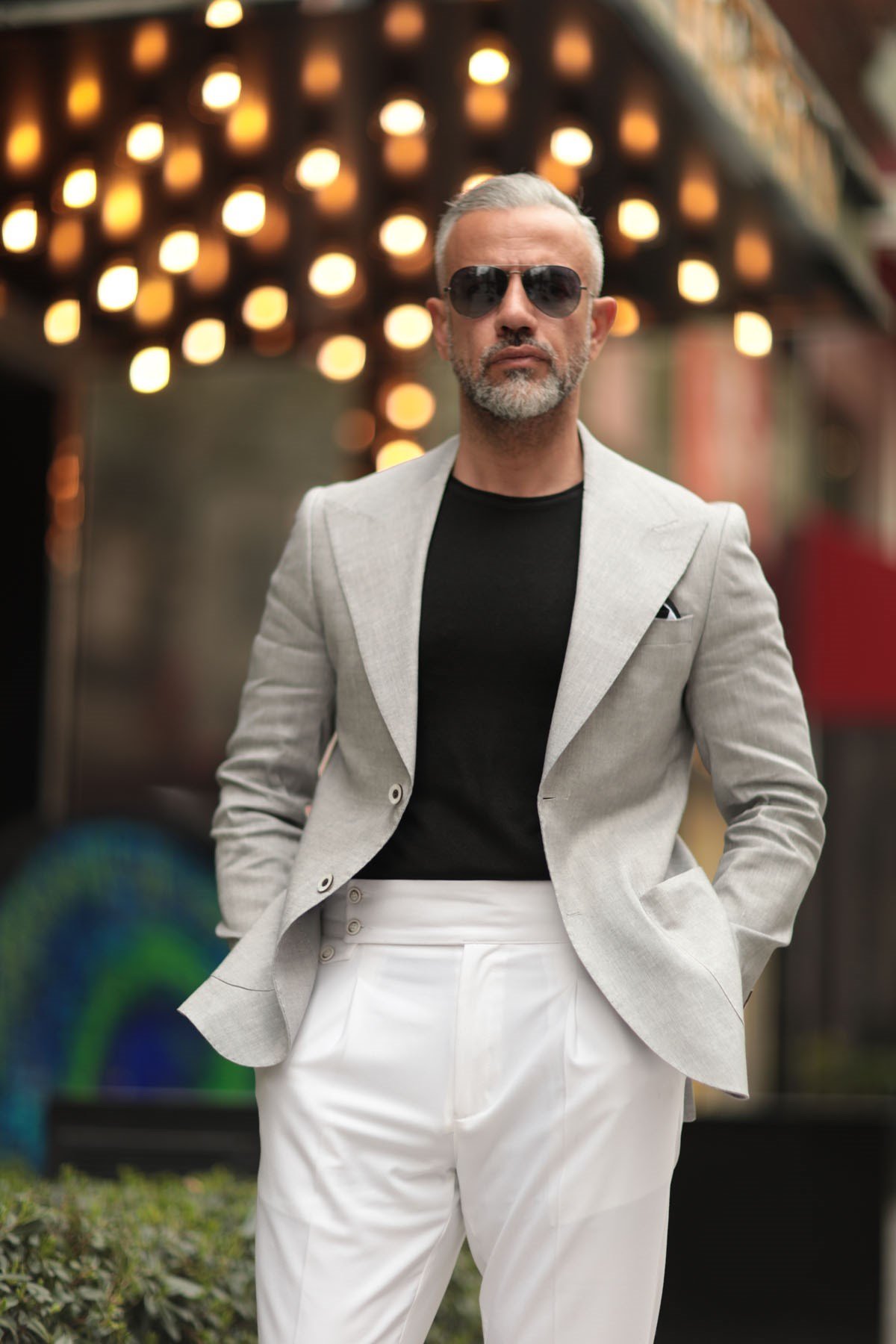 GRAY HALF-LINED JACKET - SLIM FIT