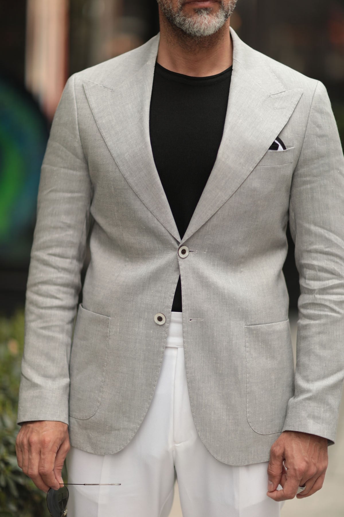 GRAY HALF-LINED JACKET - SLIM FIT