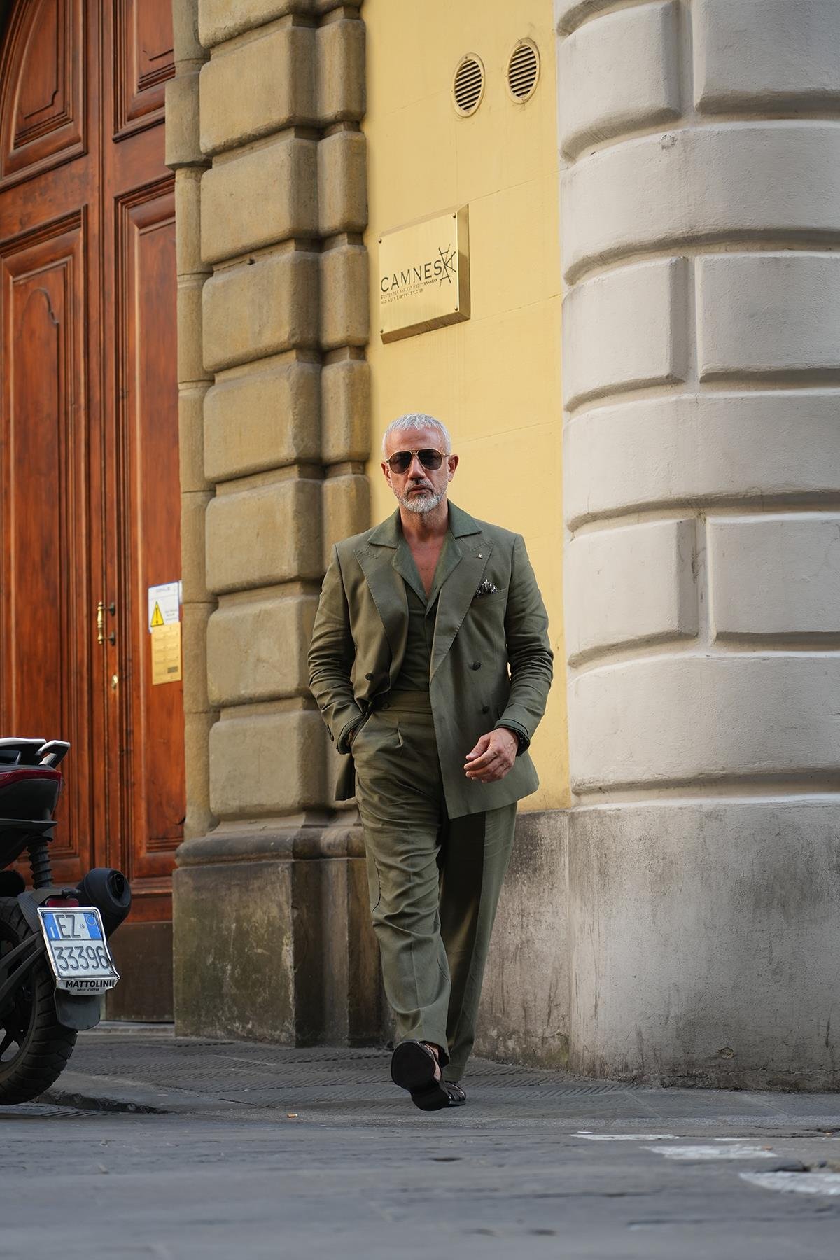 HALF LINING DOUBLE BREASTED ITALIAN BLAZER