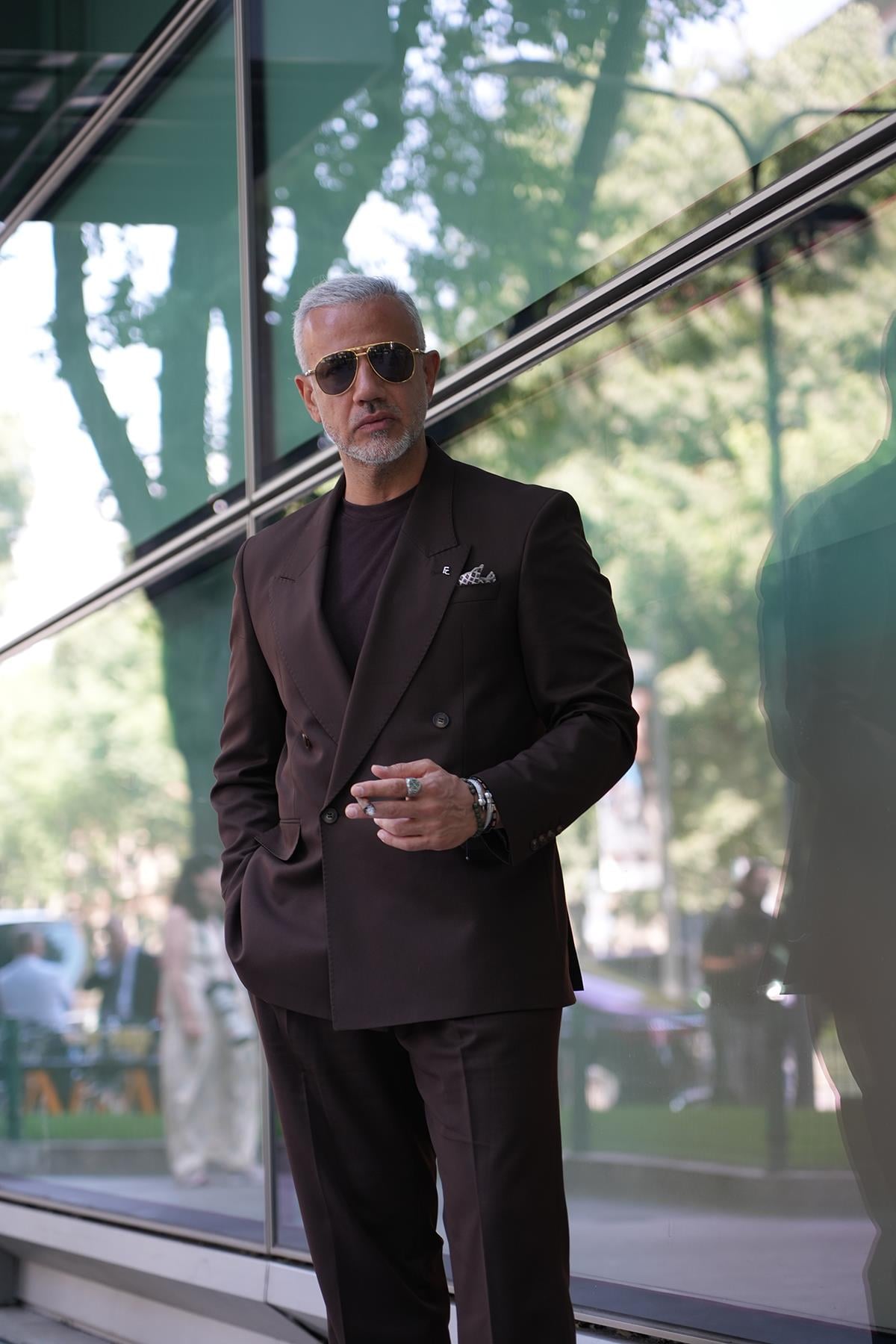 HALF LINING DOUBLE BREASTED ITALIAN BLAZER