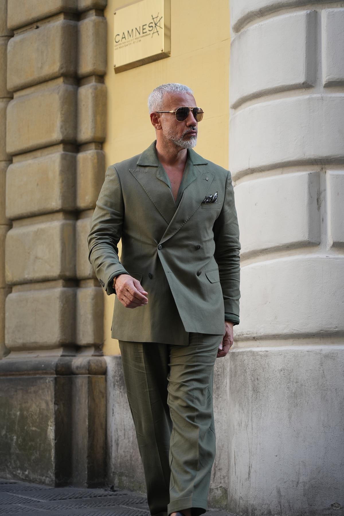 HALF LINING DOUBLE BREASTED ITALIAN BLAZER