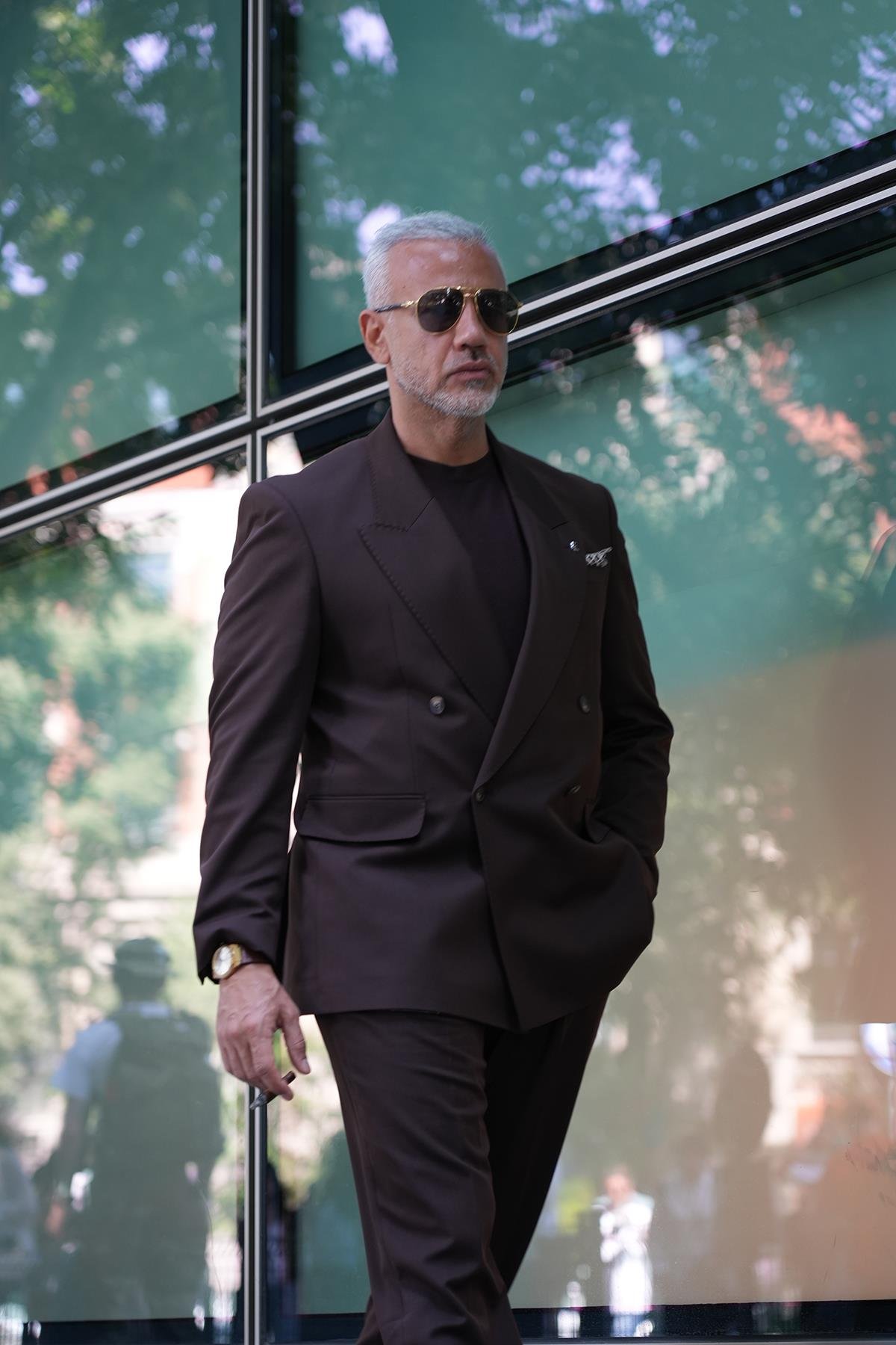 HALF LINING DOUBLE BREASTED ITALIAN BLAZER