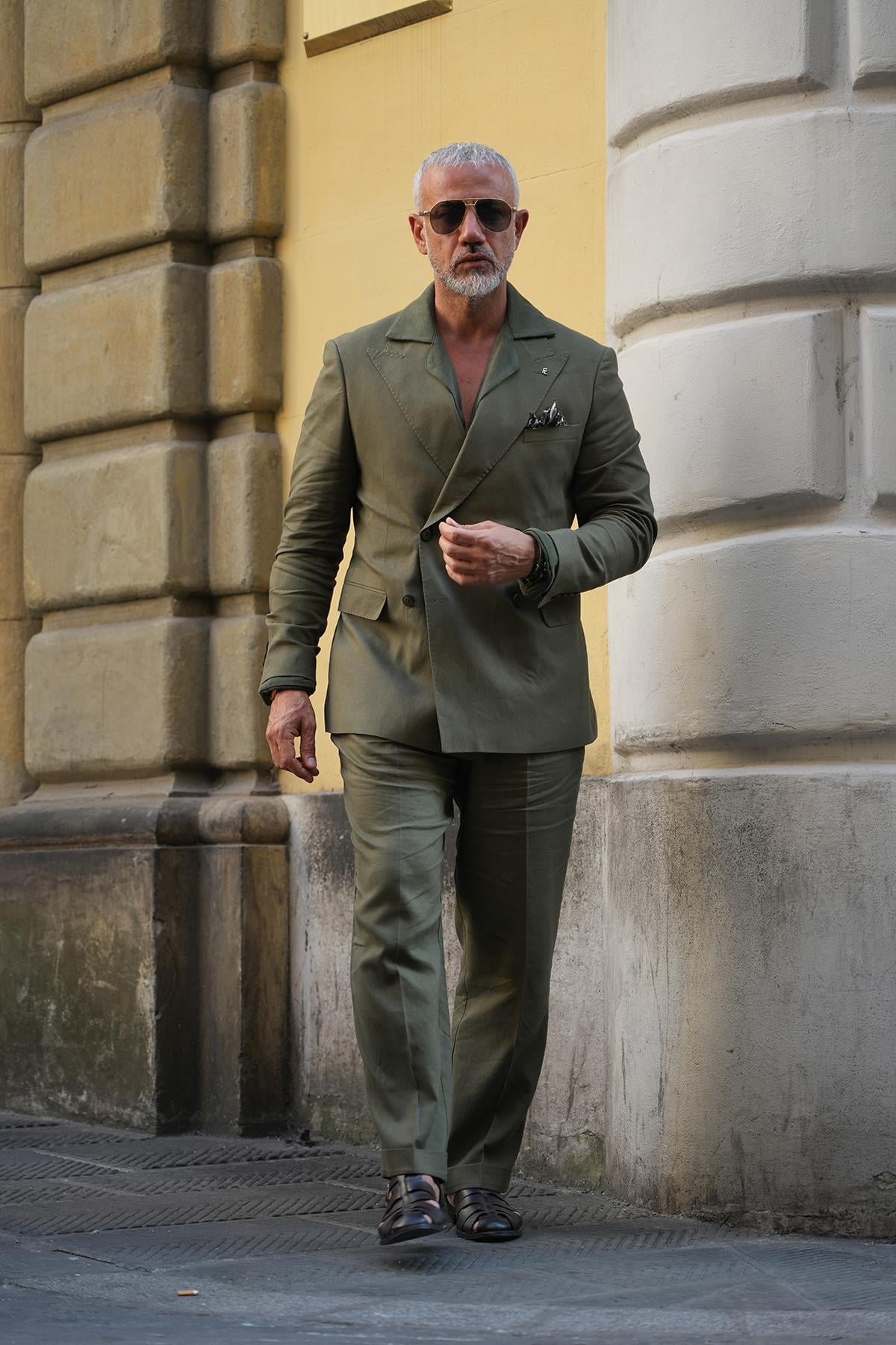 HALF LINING DOUBLE BREASTED ITALIAN BLAZER