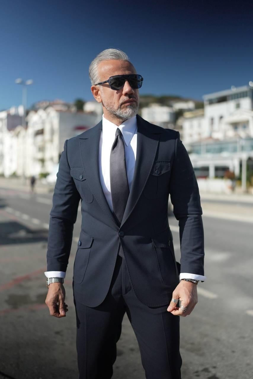 İSPANYOL YAKA SAFARİ TAKIM ELBİSE 