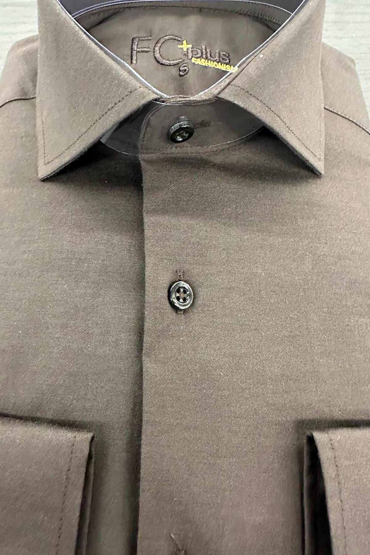 İTALYAN YAKA LİKRALI SATEN GÖMLEK 