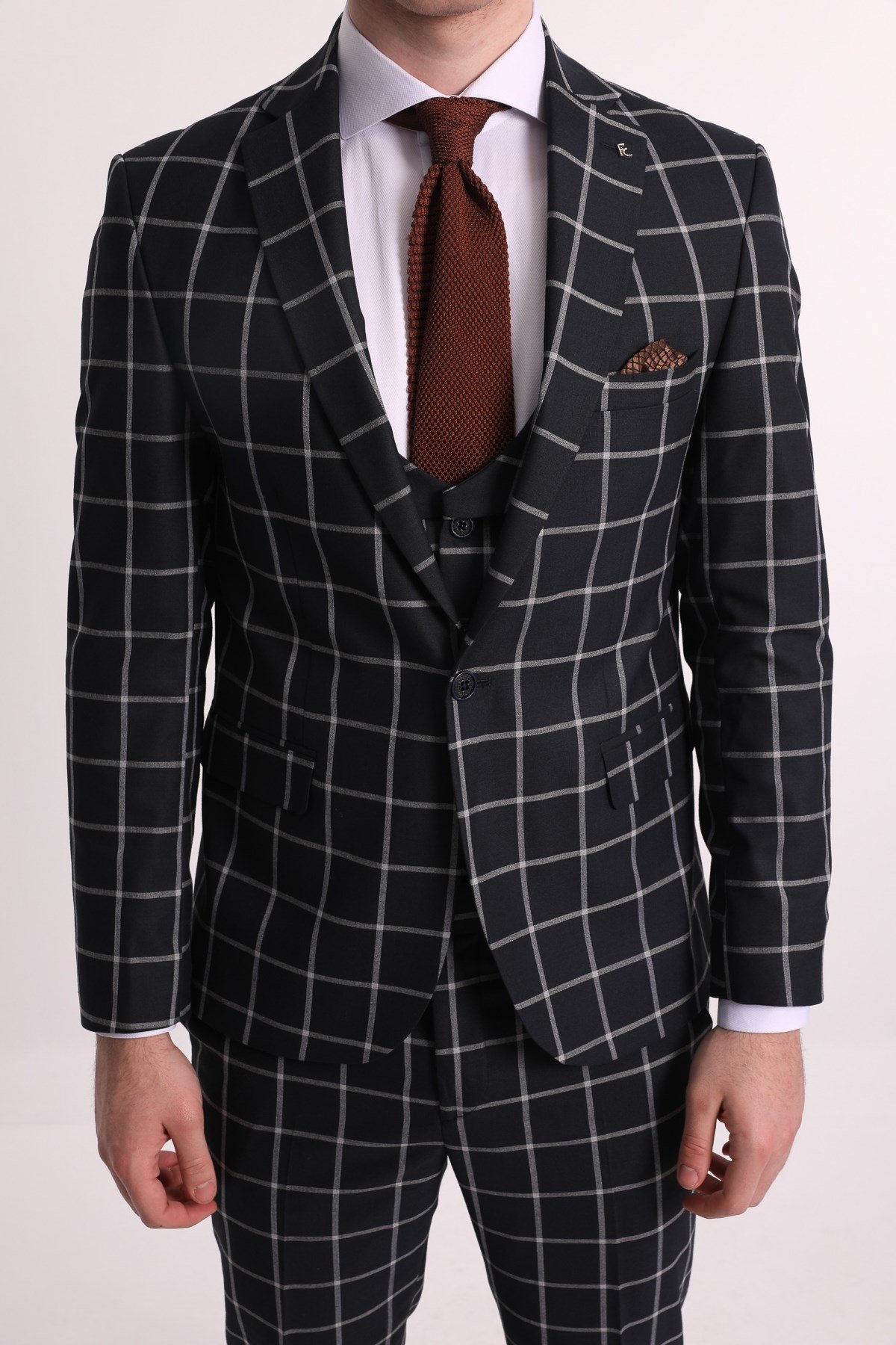 LACiVERT YELEKLİ ERKEK TAKIM ELBİSE - SLIM FIT