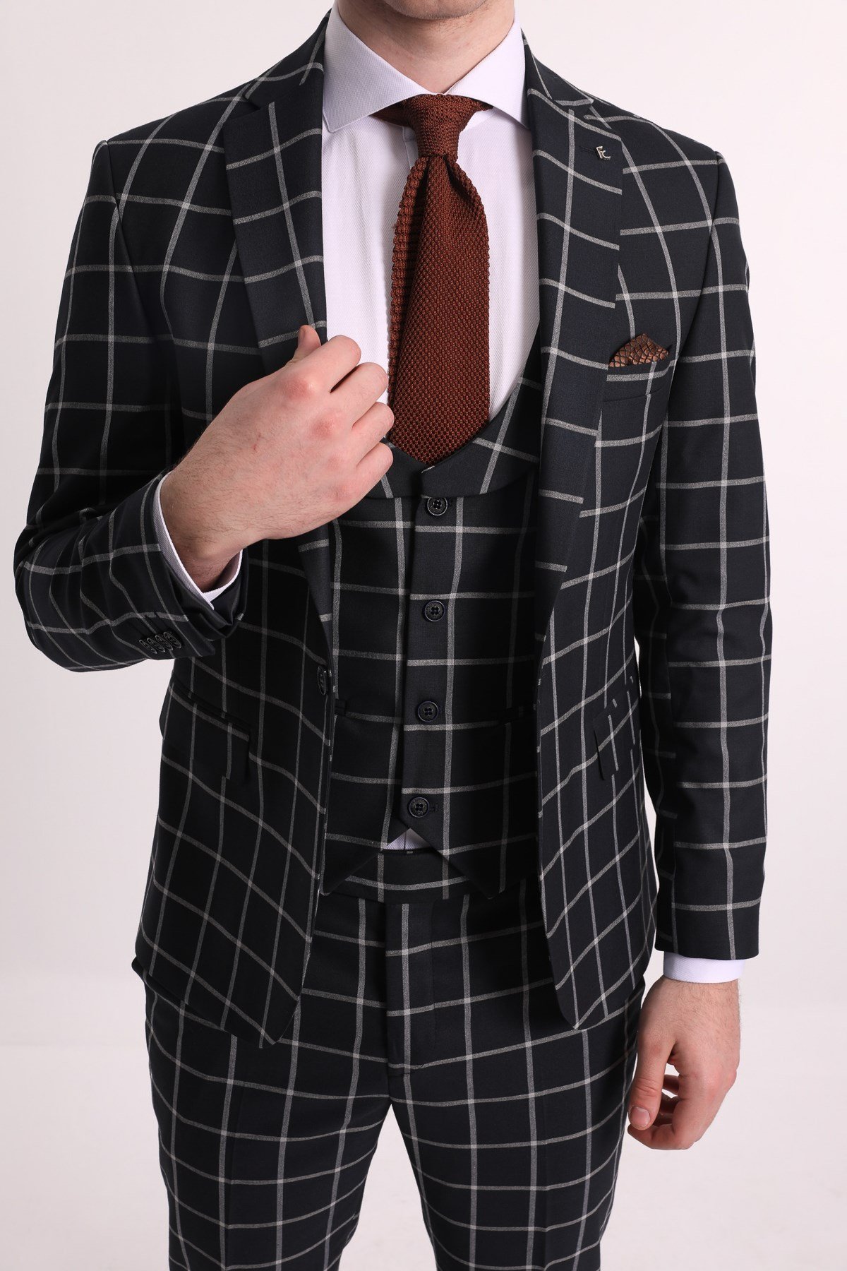 LACiVERT YELEKLİ ERKEK TAKIM ELBİSE - SLIM FIT