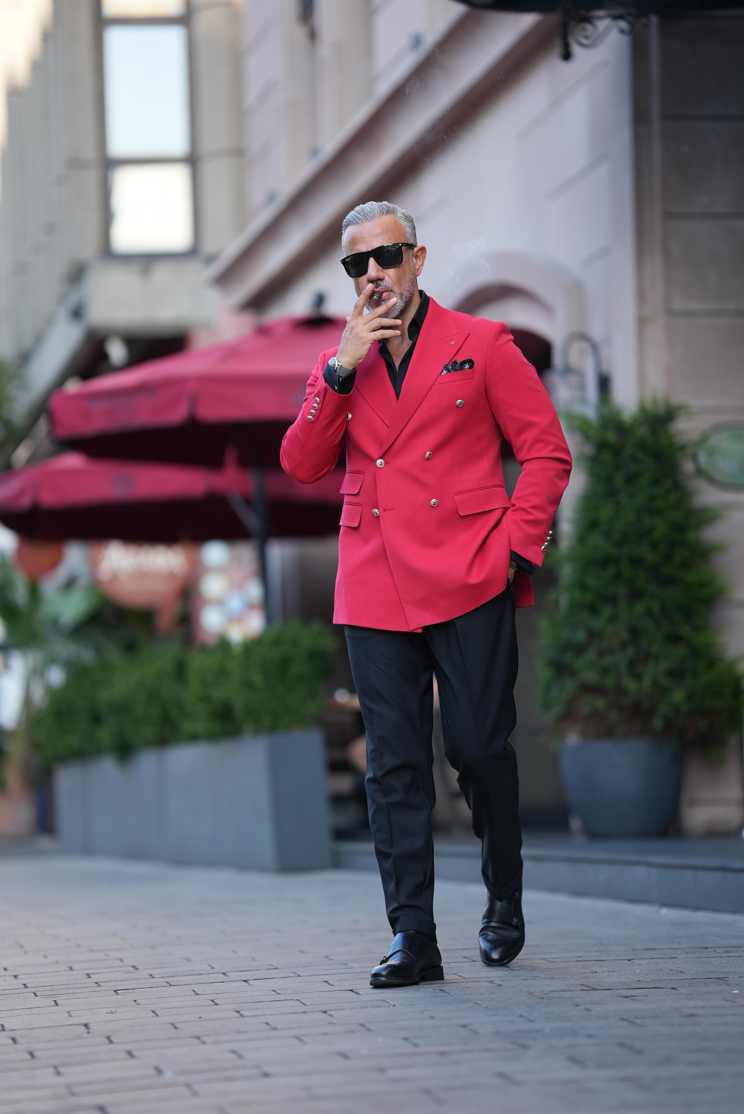 METAL BUTTON DOUBLE BREASTED JACKET