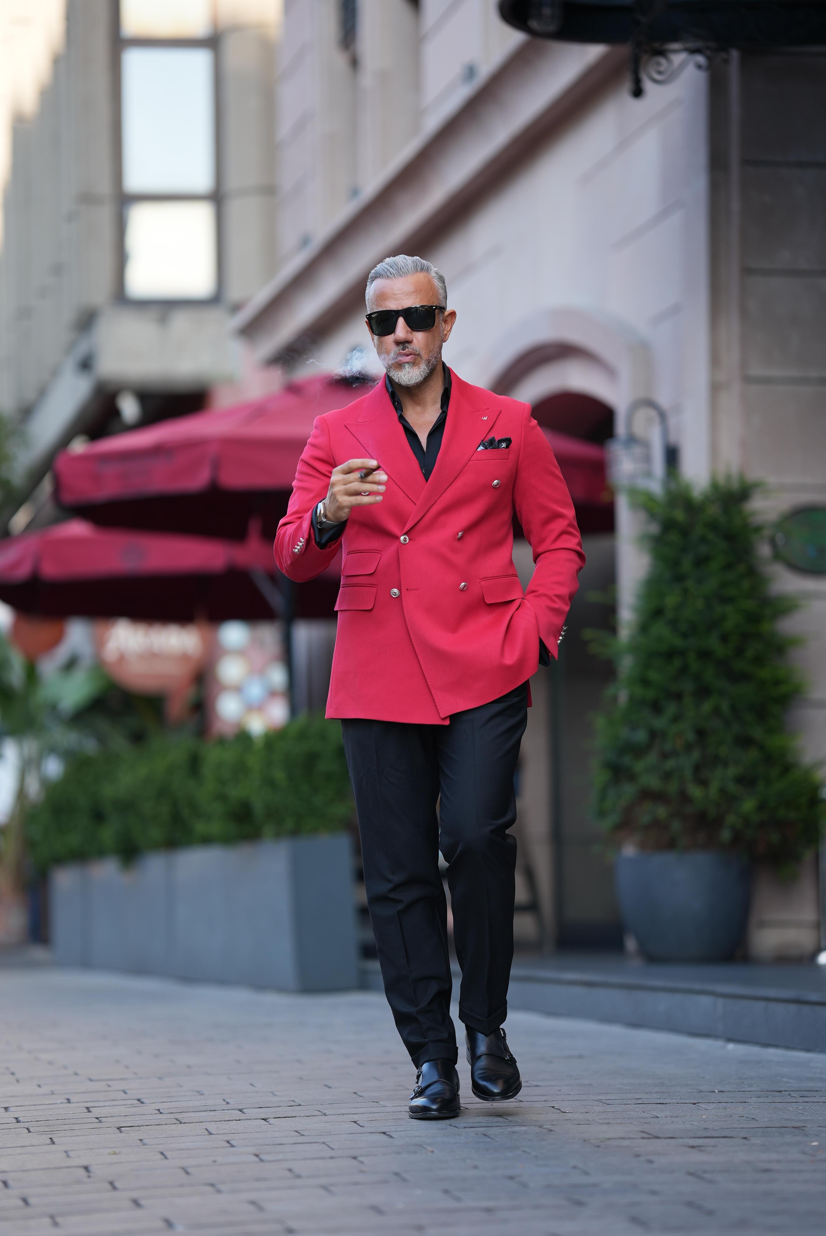METAL BUTTON DOUBLE BREASTED JACKET
