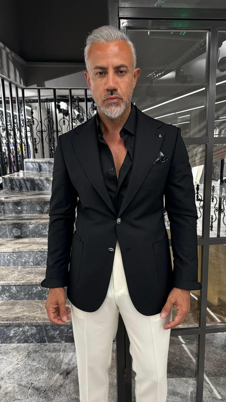 MONO COLLAR WOOL BLAZER