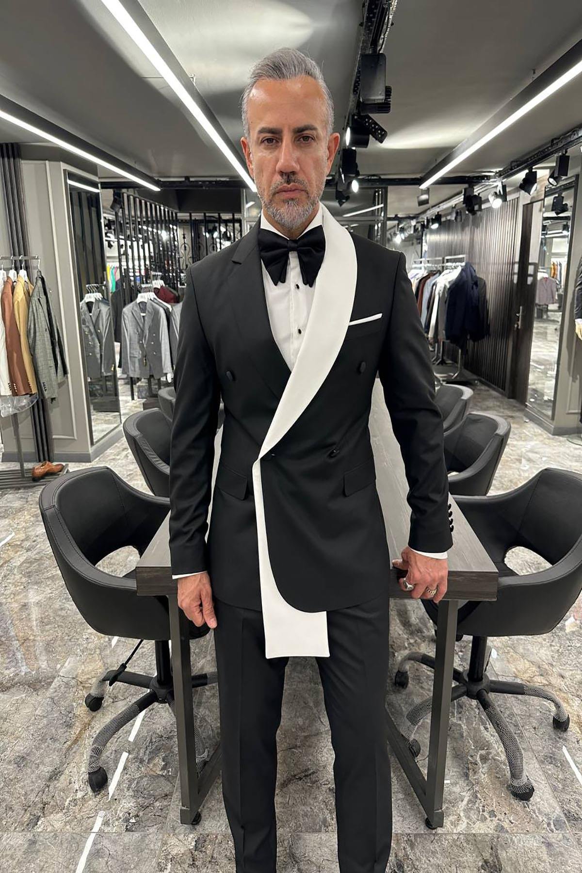 PREMIUM SUIT WITH WHITE SCARF
