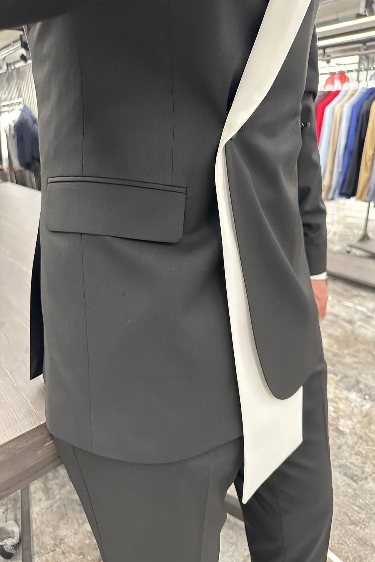 PREMIUM SUIT WITH WHITE SCARF
