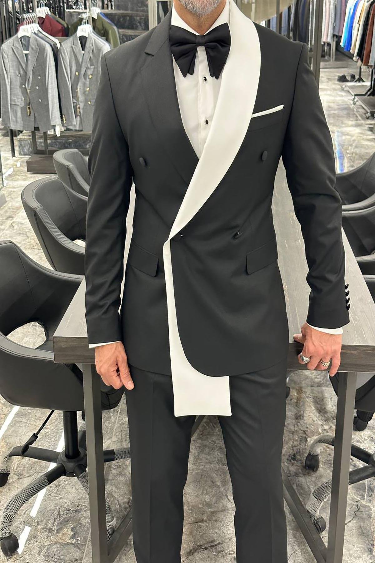 PREMIUM SUIT WITH WHITE SCARF