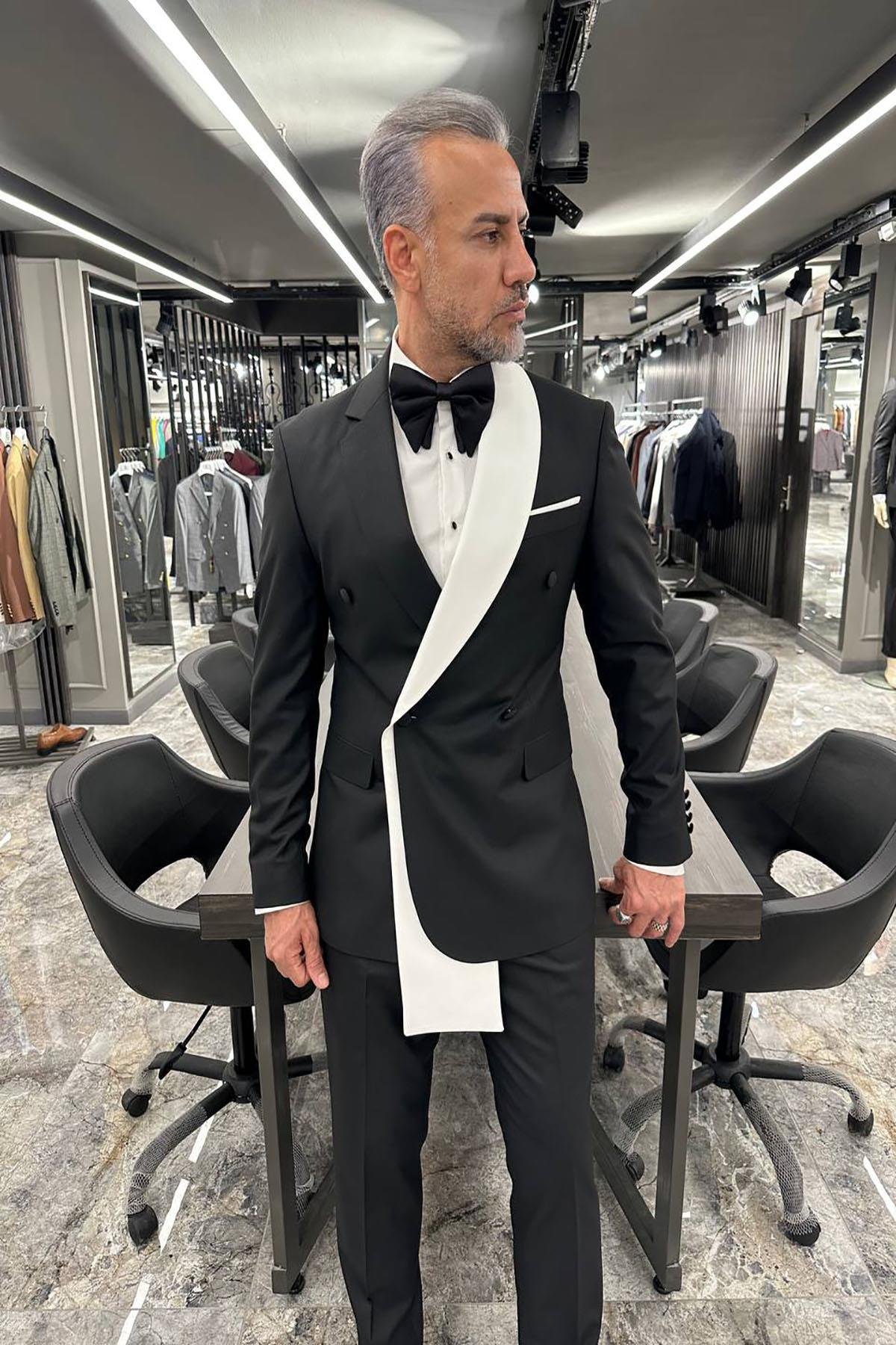 PREMIUM SUIT WITH WHITE SCARF