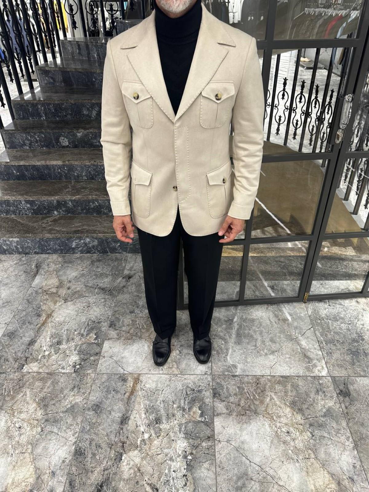 FOUR POCKET SUEDE SAFARİ JACKET