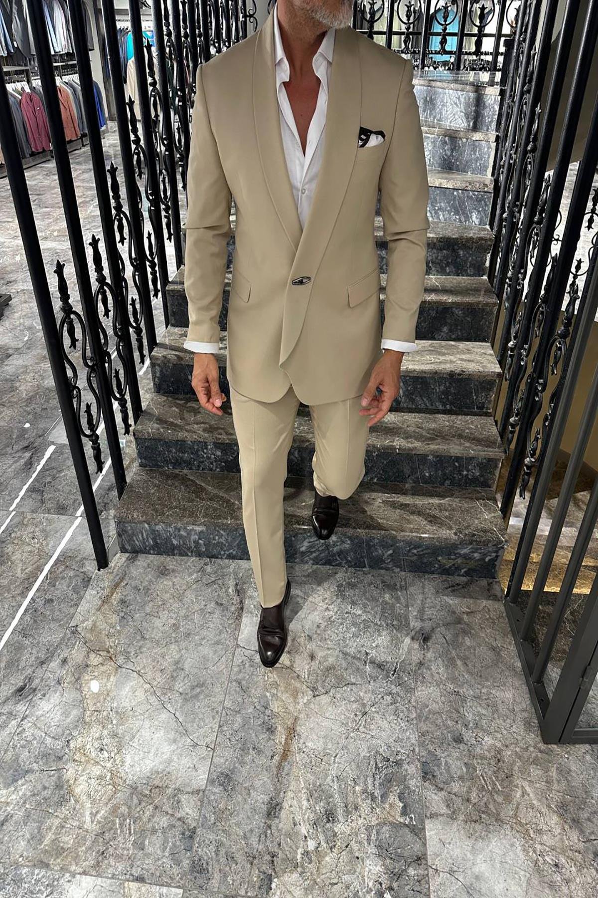SHAWL COLLAR SNAP ON SUIT