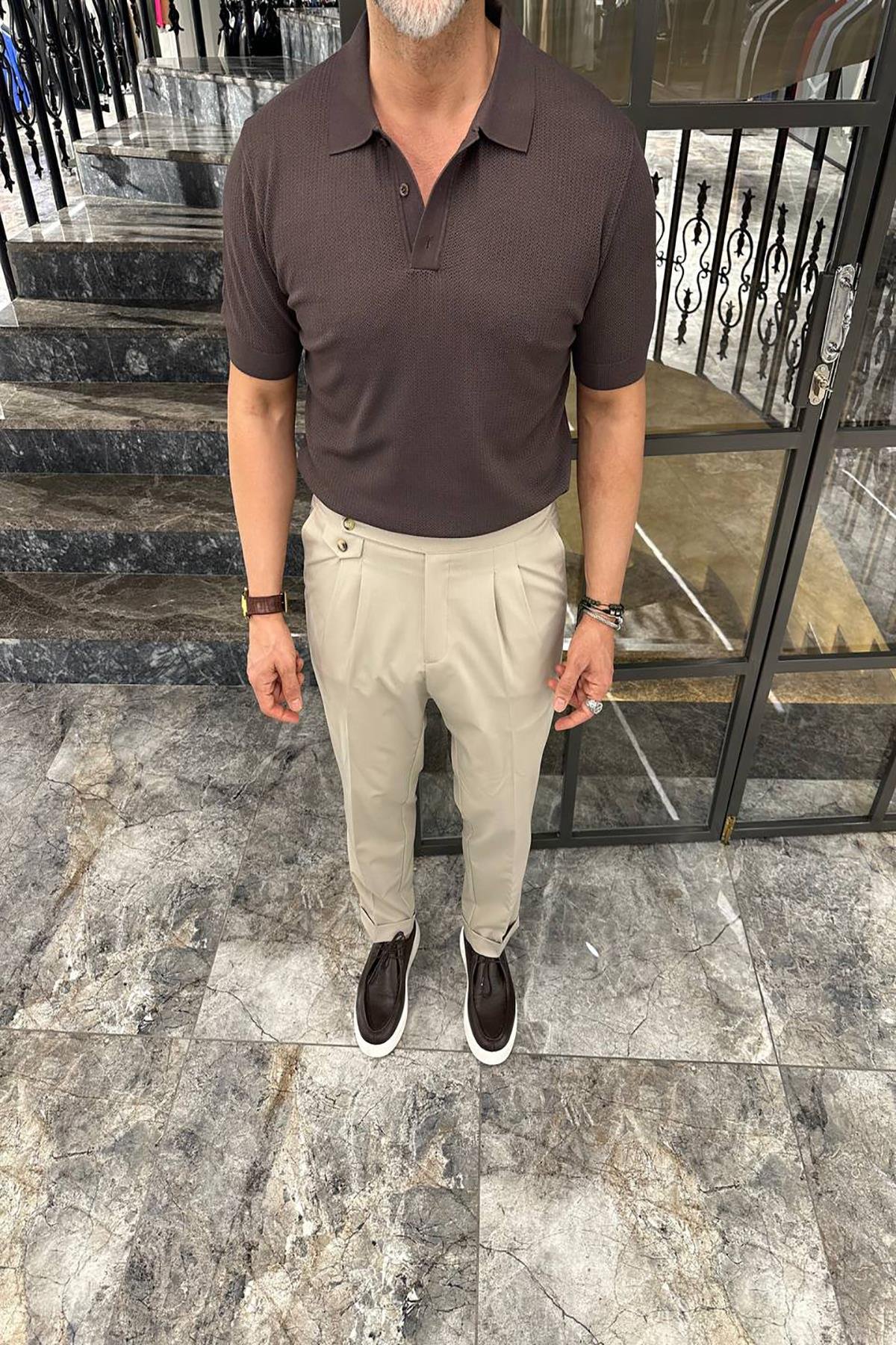 SHORT SLEEVE KNITTED POLO